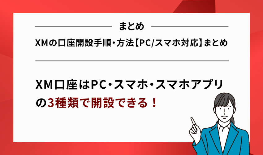 XMの口座開設手順・方法【PC/スマホ対応】まとめ
